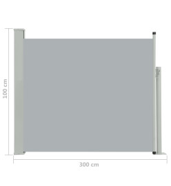 Auvent latéral rétractable de patio 100x300 cm Gris