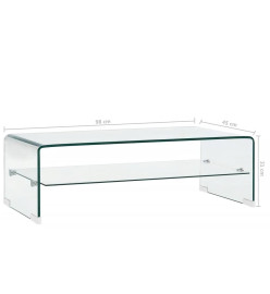 Table basse Clair 98 x 45 x 31 cm Verre trempé