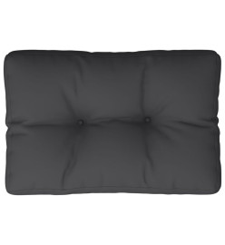 Coussin de palette noir 60x40x12 cm tissu