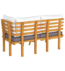 Salon de jardin 2 pcs avec coussins Bois d'acacia solide