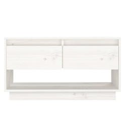 Meuble TV Blanc 74x34x40 cm Bois de pin massif