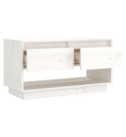 Meuble TV Blanc 74x34x40 cm Bois de pin massif