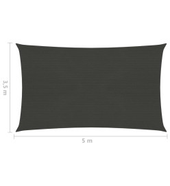 Voile d'ombrage 160 g/m² Anthracite 3,5x5 m PEHD