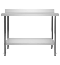 Table de travail de cuisine avec étagère 120x60x120 cm Inox