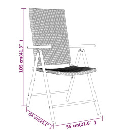 Ensemble de salle à manger de jardin 3 pcs Noir