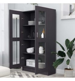 Armoire à vitrine Gris 82,5x30,5x150 cm Aggloméré