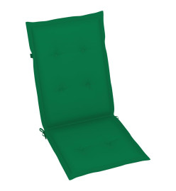 Chaises de jardin 4 pcs avec coussins vert Bois de teck