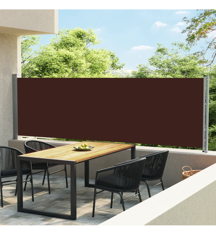 Auvent latéral rétractable de patio 140x600 cm Marron