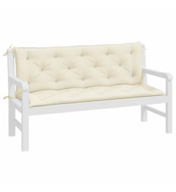 Coussins de banc de jardin 2 pcs blanc crème tissu Oxford