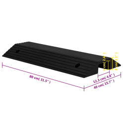 Rampe de seuil de pont 80x40x8 cm Caoutchouc