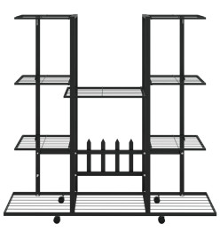 Jardinière avec roues 94,5x24,5x91,5 cm Noir Fer