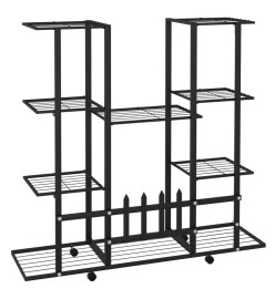 Jardinière avec roues 94,5x24,5x91,5 cm Noir Fer