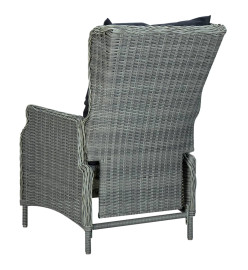 Mobilier à dîner 9 pcs avec coussins Résine tressée Gris clair