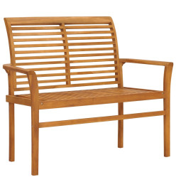 Banc de jardin avec coussin bleu clair 112 cm Bois de teck