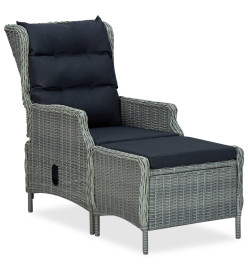 Mobilier à dîner 9 pcs avec coussins Résine tressée Gris clair