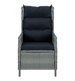 Mobilier à dîner 9 pcs avec coussins Résine tressée Gris clair