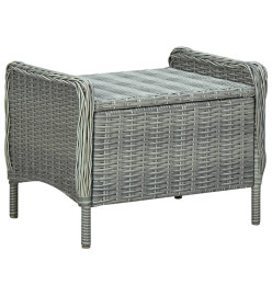 Mobilier à dîner 9 pcs avec coussins Résine tressée Gris clair