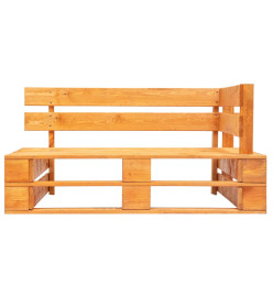 Banc d'angle palette de jardin bois marron miel