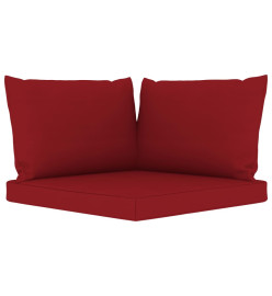 Salon de jardin 9 pcs avec coussins Rouge bordeaux