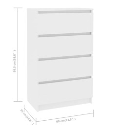 Buffet Blanc 60x35x98,5 cm Bois d'ingénierie