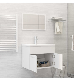 Ensemble de meubles salle de bain 2 pcs Blanc Bois d'ingénierie