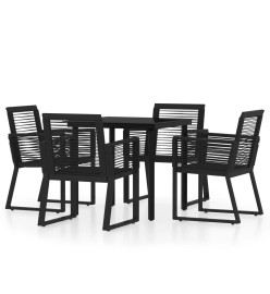 Ensemble de salle à manger de jardin 5 pcs Noir