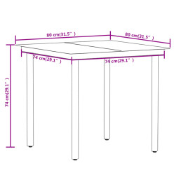 Ensemble de salle à manger de jardin 5 pcs Noir