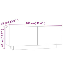 Meuble TV Chêne marron 100x35x40 cm Bois d'ingénierie