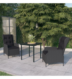 Ensemble de salle à manger de jardin 3 pcs Gris foncé