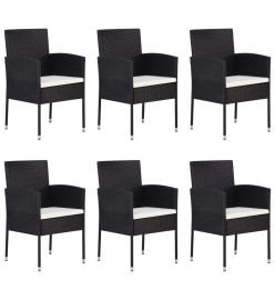 Ensemble de salle à manger de jardin 7 pcs Noir