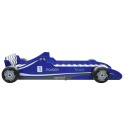 Lit voiture de course pour enfants 90 x 200 cm Bleu