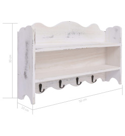 Porte-manteau mural Blanc 50x10x30 cm Bois