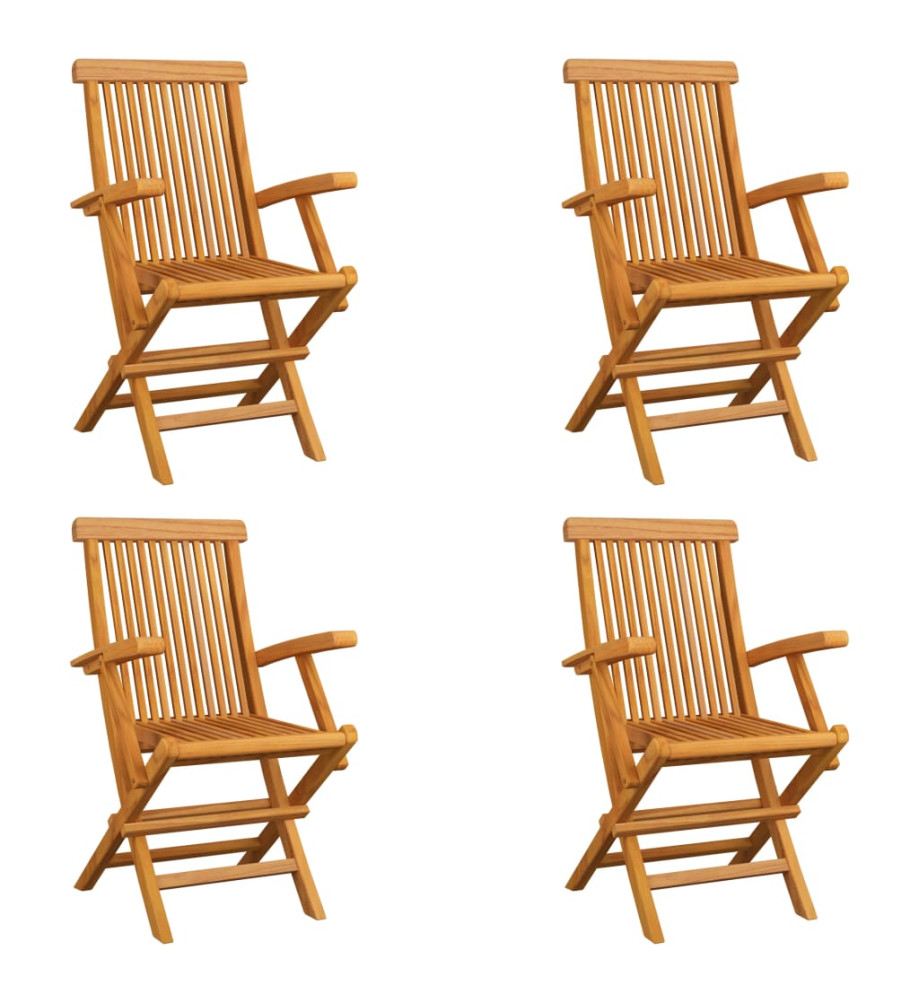 Chaises pliables de jardin 4 pcs Bois de teck solide