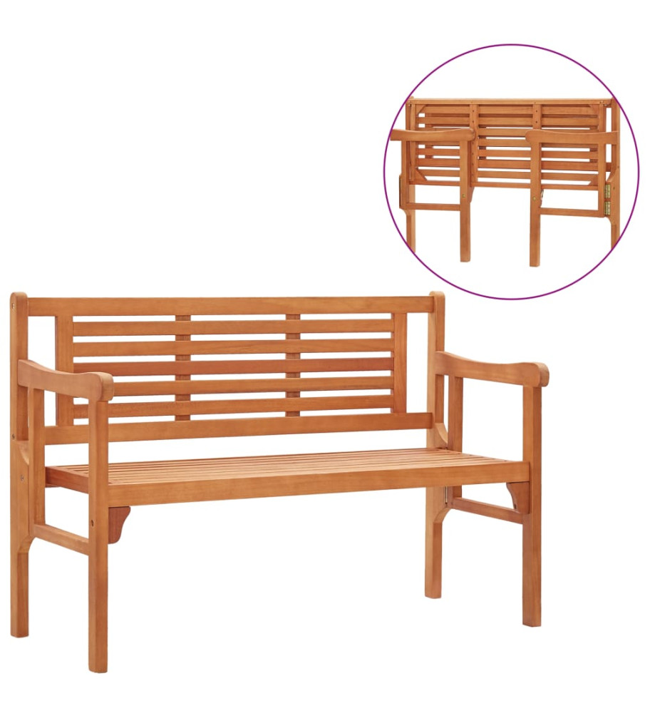 Banc pliable de jardin 120 cm Bois d'eucalyptus solide