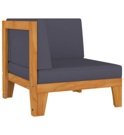 Salon de jardin 6 pcs avec coussins Bois d'acacia solide
