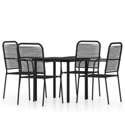 Ensemble de salle à manger de jardin 5 pcs Noir