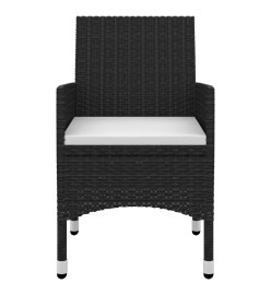 Mobilier à dîner de jardin coussins 5 pcs Résine tressée Verre