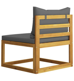 Salon de jardin 3 pcs avec coussins Bois d'acacia solide