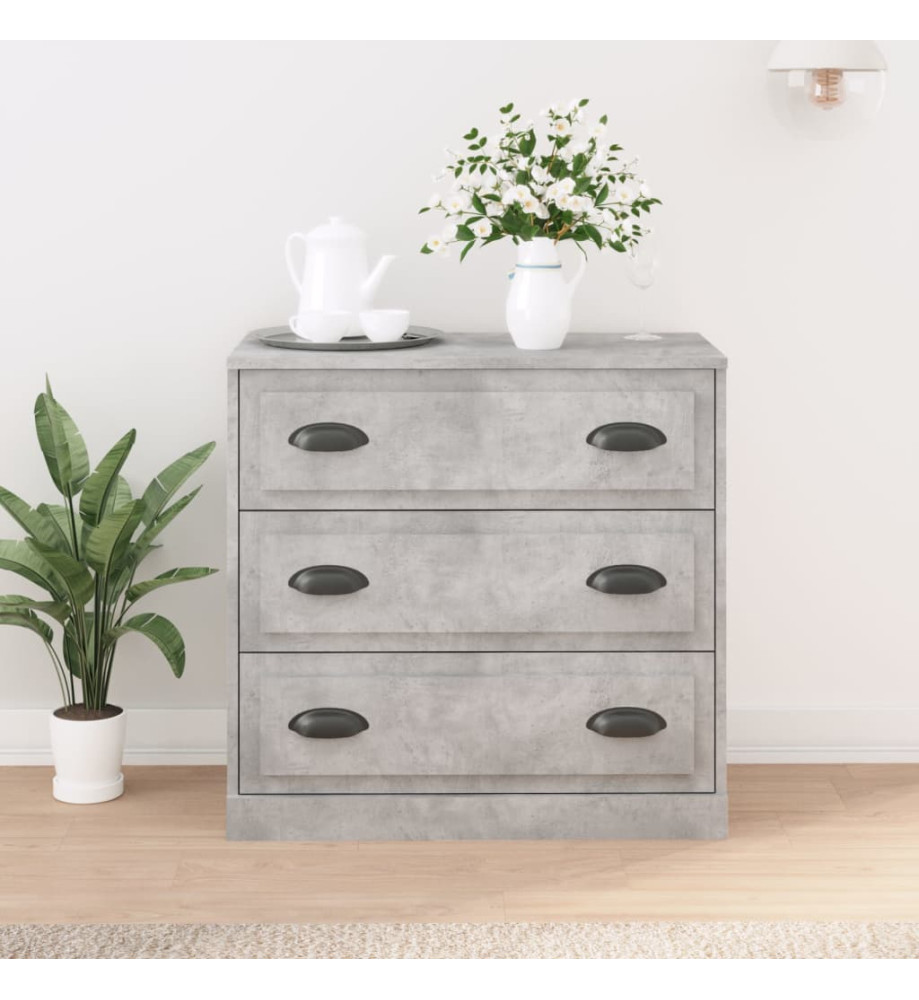 Buffet gris béton 70x35,5x67,5 cm bois d'ingénierie