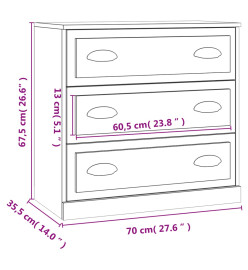 Buffet gris béton 70x35,5x67,5 cm bois d'ingénierie