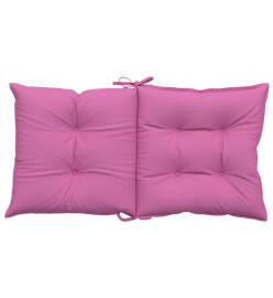 Coussins de chaise de jardin à dossier bas lot de 4 rose