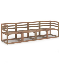 Salon palette de jardin 4 pcs Marron Bois de pin imprégné