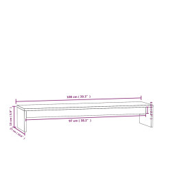 Support de moniteur Blanc 100x27x15 cm Bois de pin solide