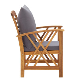 Salon de jardin 5 pcs avec coussins Bois d'acacia solide