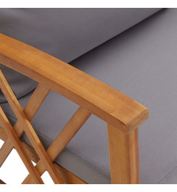 Salon de jardin 5 pcs avec coussins Bois d'acacia solide