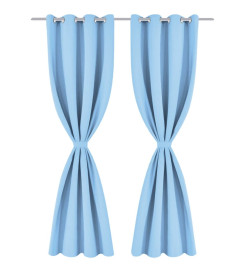 Rideau avec œillets métalliques 2 pcs 135 x 175 cm Turquoise