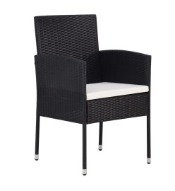 Chaise de jardin 2 pcs Résine tressée Noir