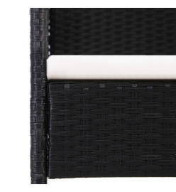 Chaise de jardin 2 pcs Résine tressée Noir