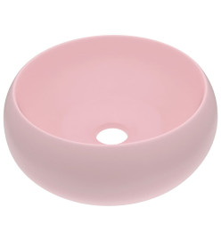 Lavabo rond de luxe Rose mat 40x15 cm Céramique