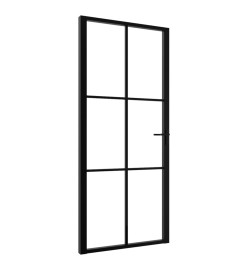 Porte intérieure Verre ESG et aluminium 93x201,5 cm Noir